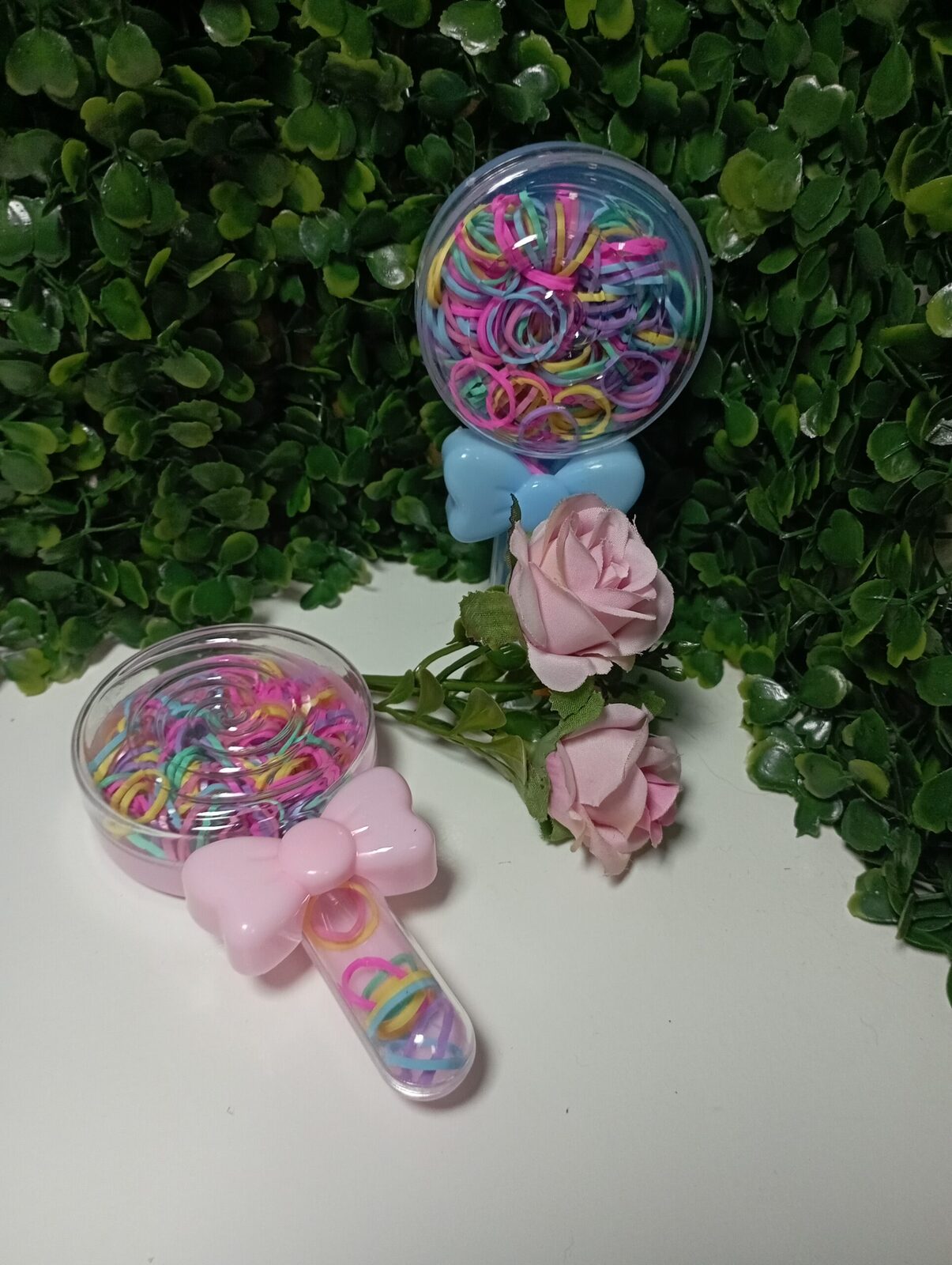 Set de Ligas de Colores en Estuche con Diseño de Paleta 🍭✨