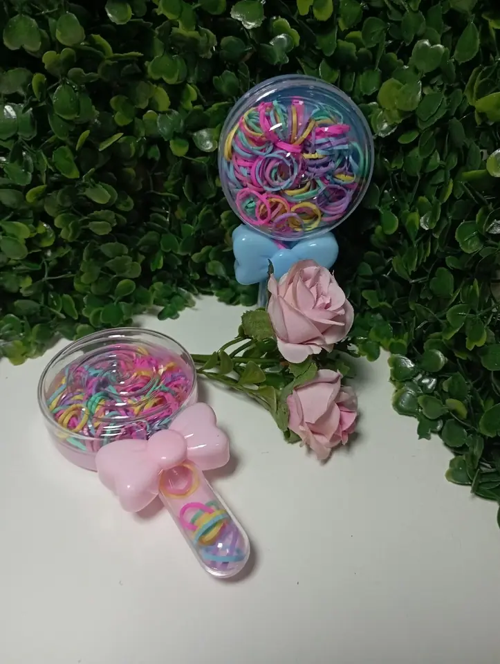 Set de Ligas de Colores en Estuche con Diseño de Paleta 🍭✨