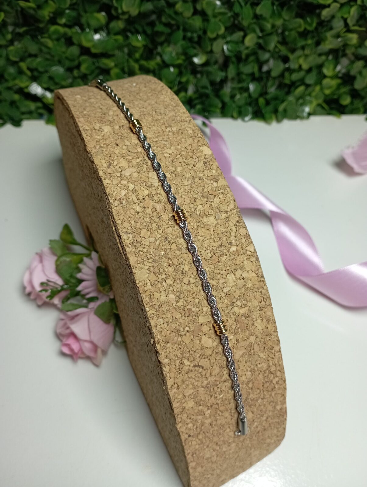Pulsera Trenzada de Acero Quirúrgico Bicolor