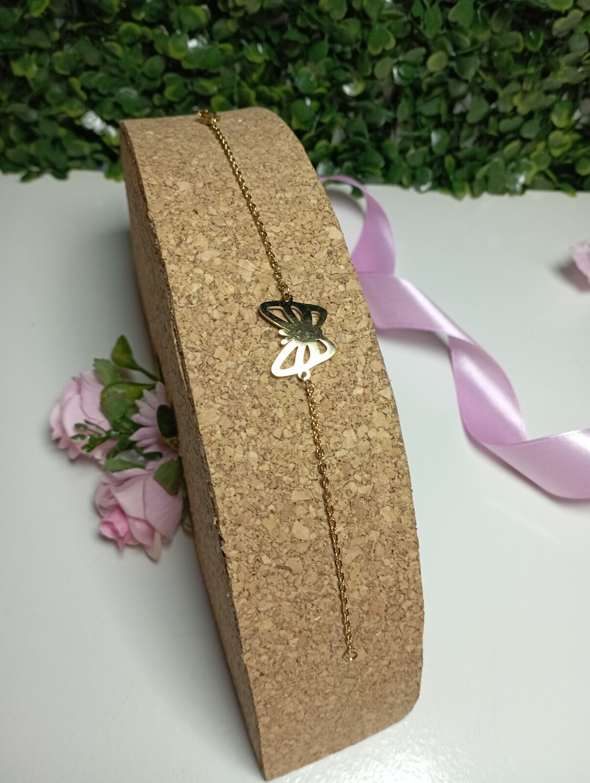 Pulsera de Acero Quirúrgico con Mariposa 🦋💛