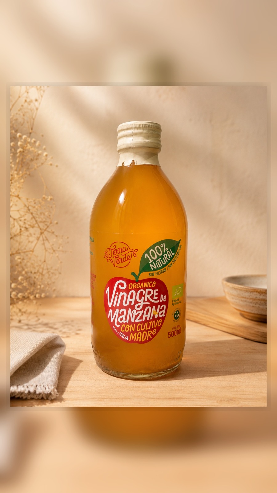 Vinagre orgánico de manzana
