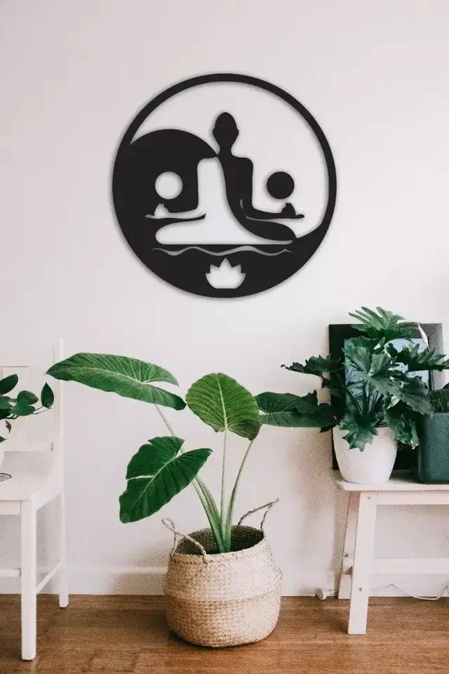 Cuadro decorativo Buda del ying y yang