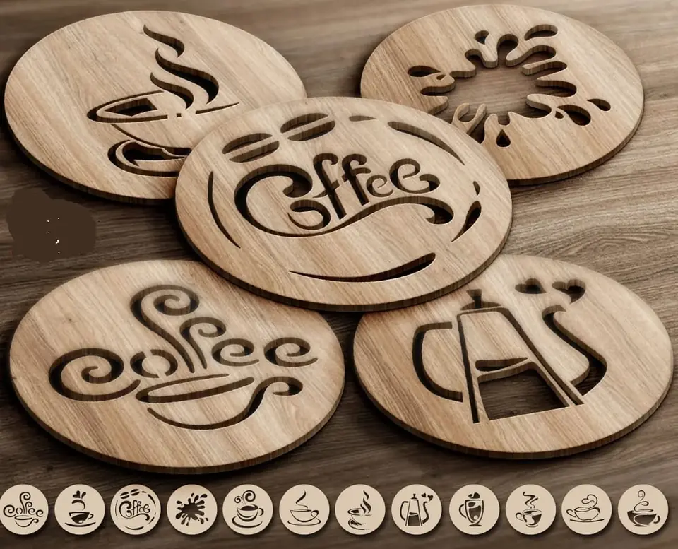 Porta vasos con diseño de te y café