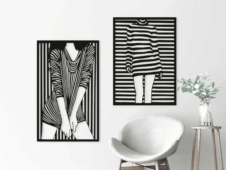 Cuadro decorativo Mujer coqueta 1 y 2