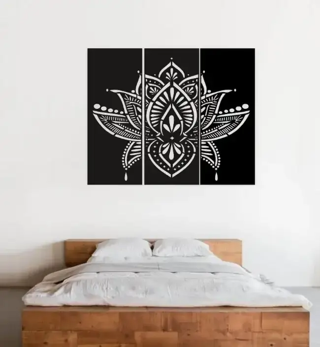 Cuadro decorativo Triptico motivo Flores
