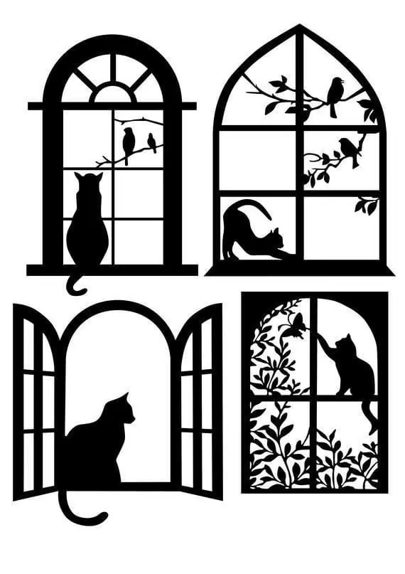 Cuadro decorativo gatos en la ventana