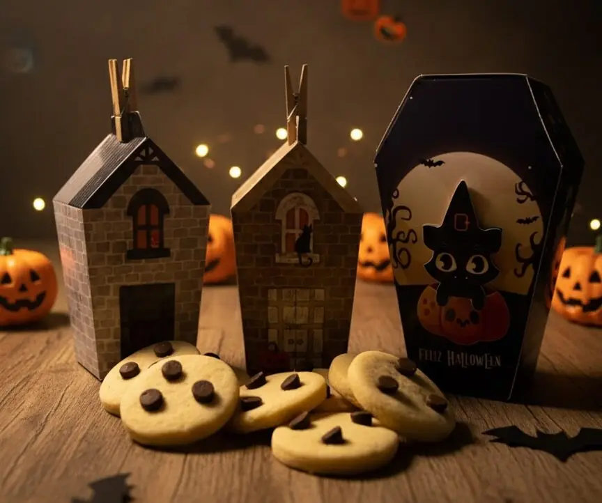 Cajita Halloween con galletas
