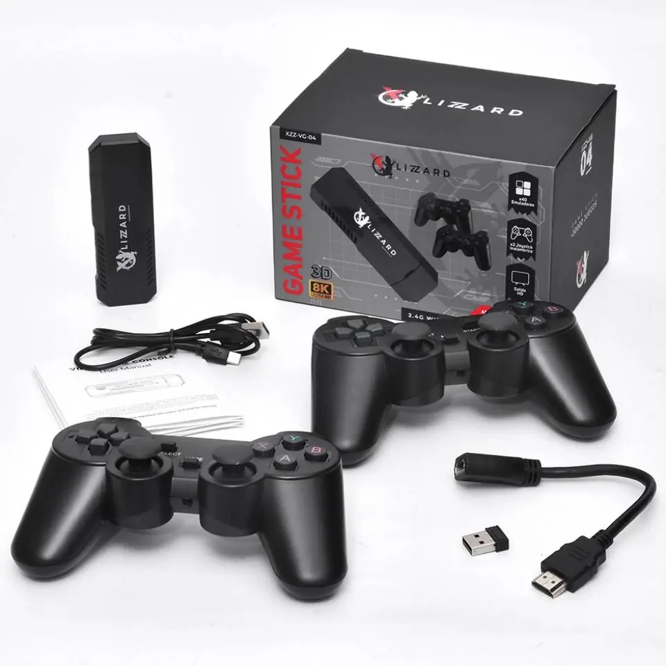 Consola Game Stick para TV XZZ-VG-04 Apto para +30000 Juegos 8K X-Lizzard