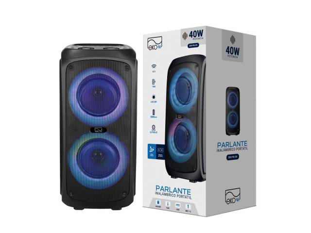 Parlante Bluetooth EKV-PA-04 40W 2 x 26.5'' 3600 mAh Negro EKO-Vi