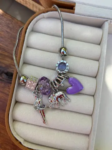 Pulsera de Charms Púrpura