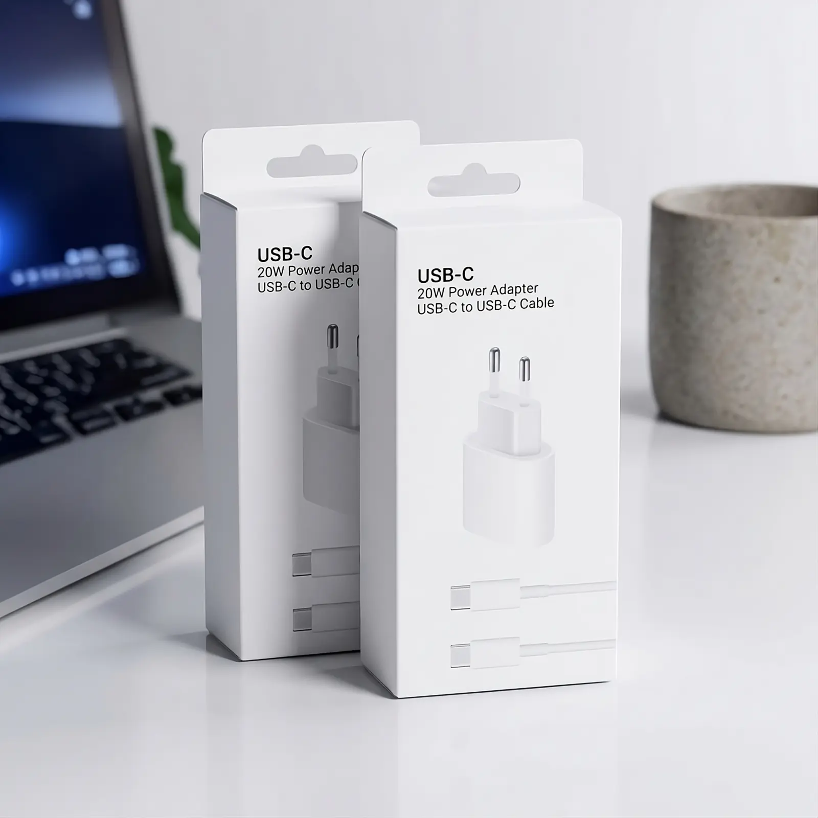 Cargador 20W USB-C + Cable Tipo-C a Tipo-C