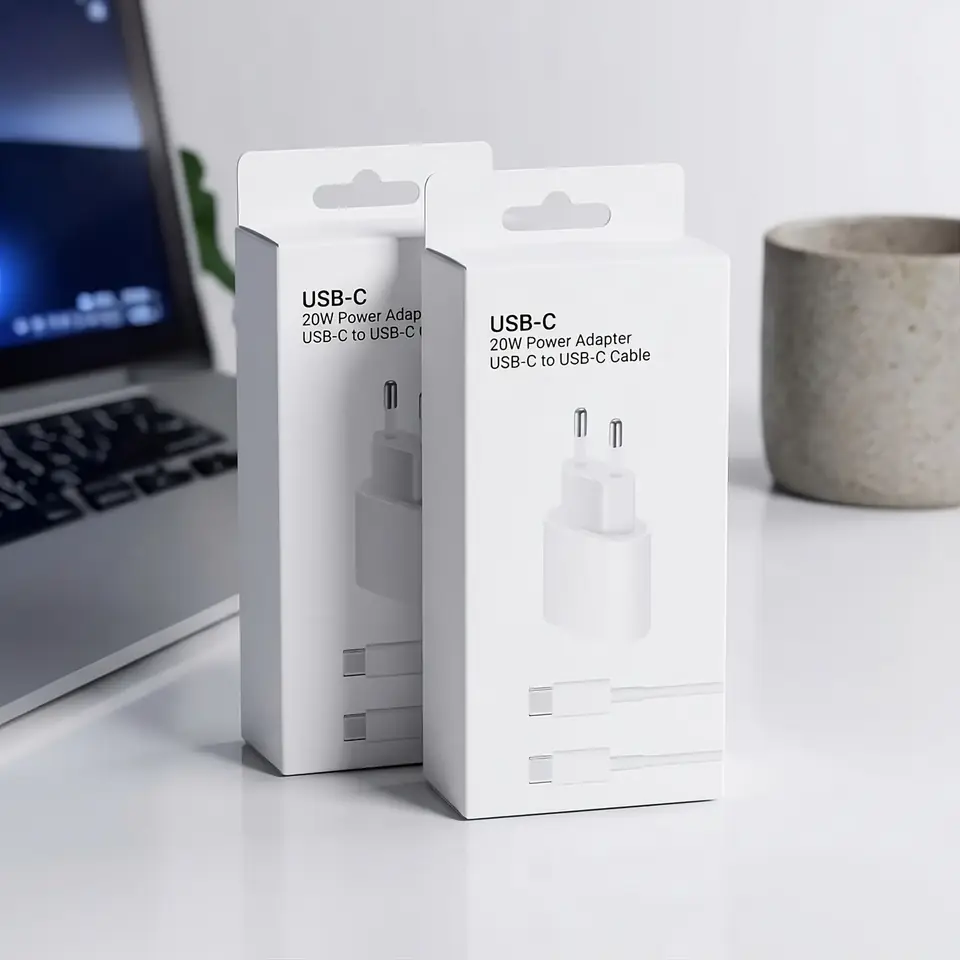 Cargador 20W USB-C + Cable Tipo-C a Tipo-C
