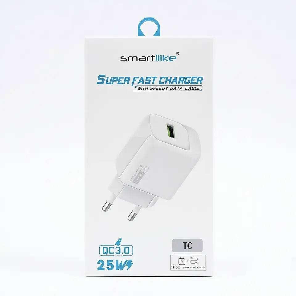 Cargador USB QC3.0 con Cable Tipo-C Smartilike (MT-Q03)