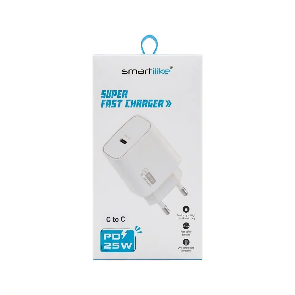 Cargador USB-C 25W PD + Cable Tipo-C Smartilike (MT-PD02)