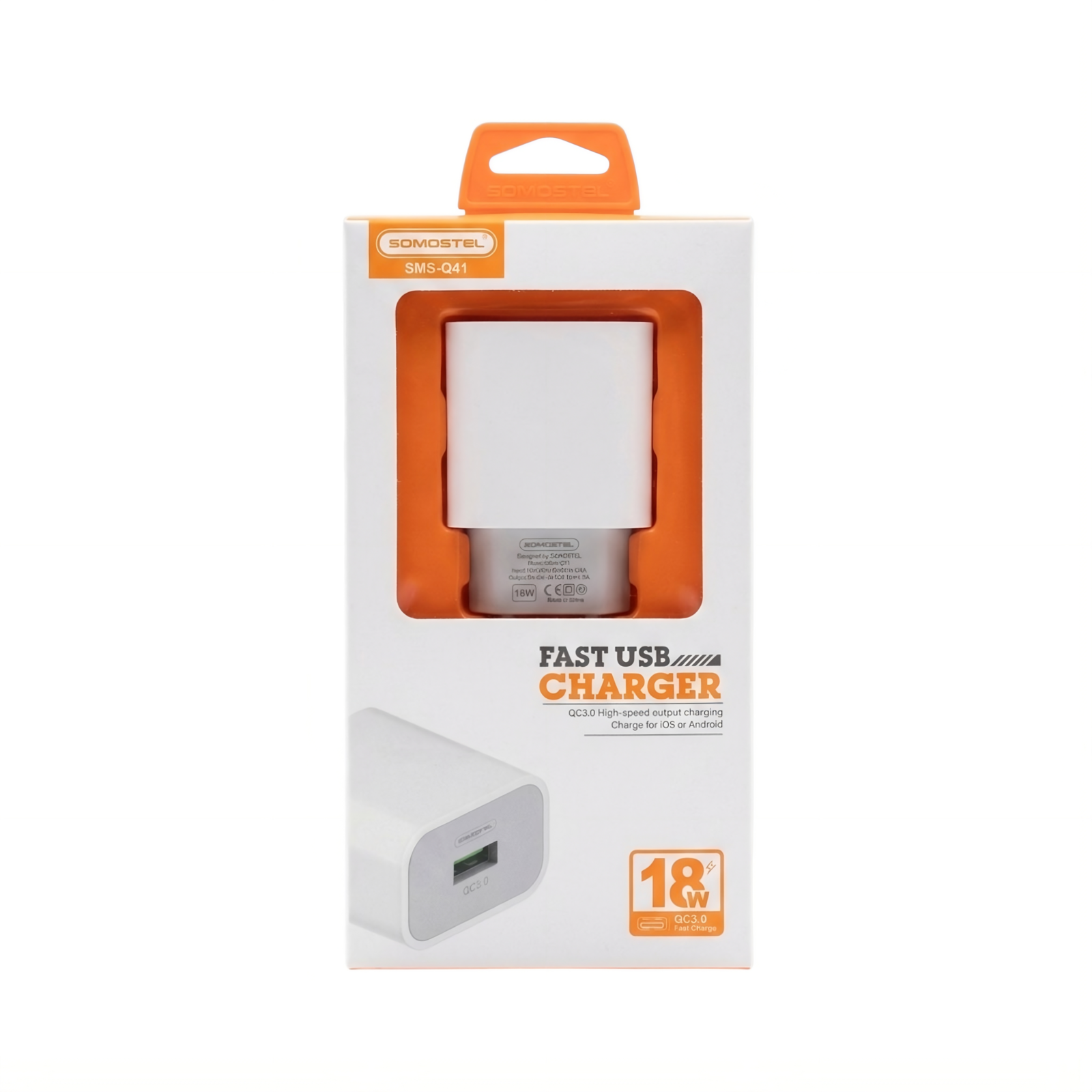 Ficha Cargador USB QC3.0 18W Somostel (SMS-Q41)