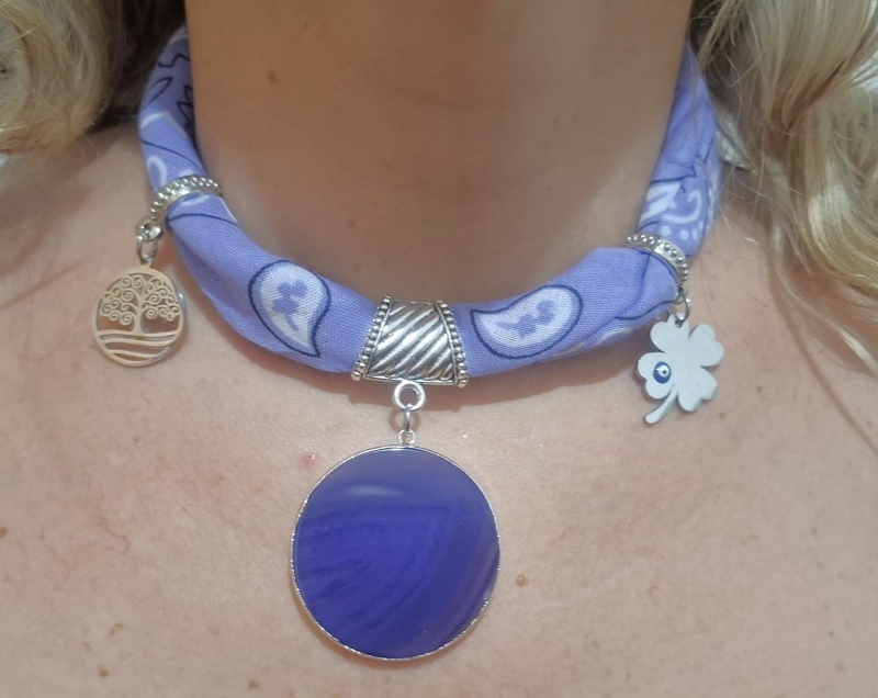 COLLAR ARMONÍA CON ÁGATA VIOLETA