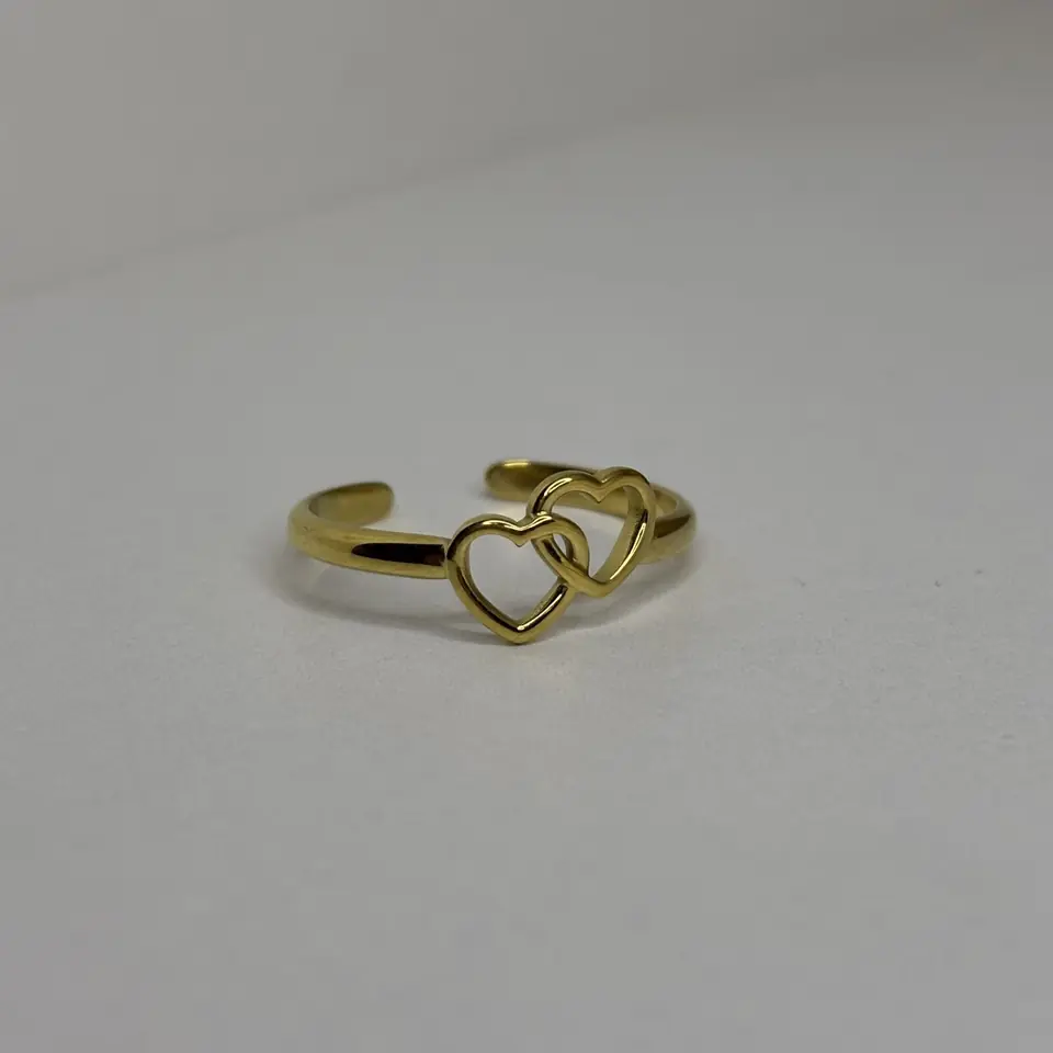anillo corazones regulables