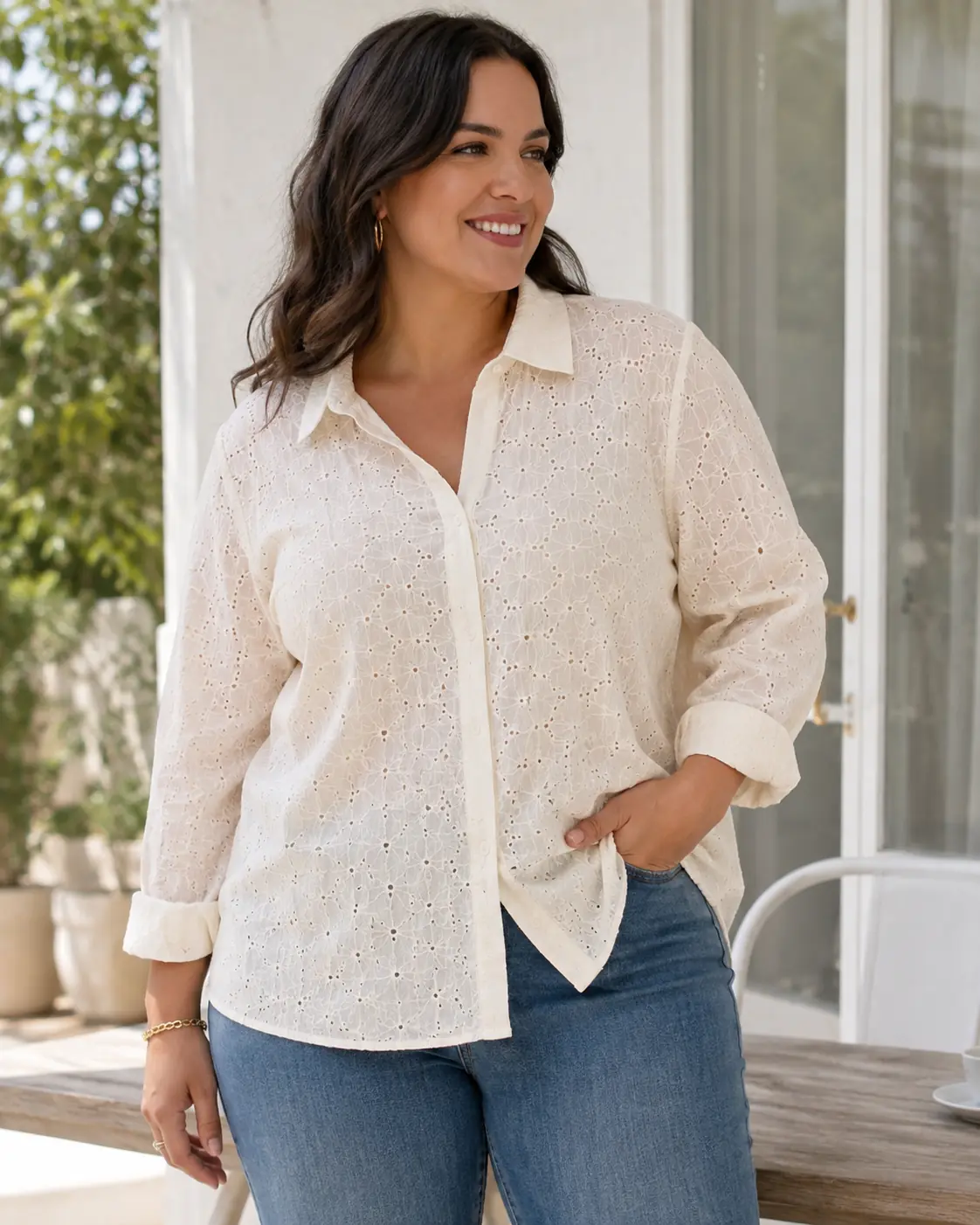 Camisas de broderie chilenas contorno 110 cm