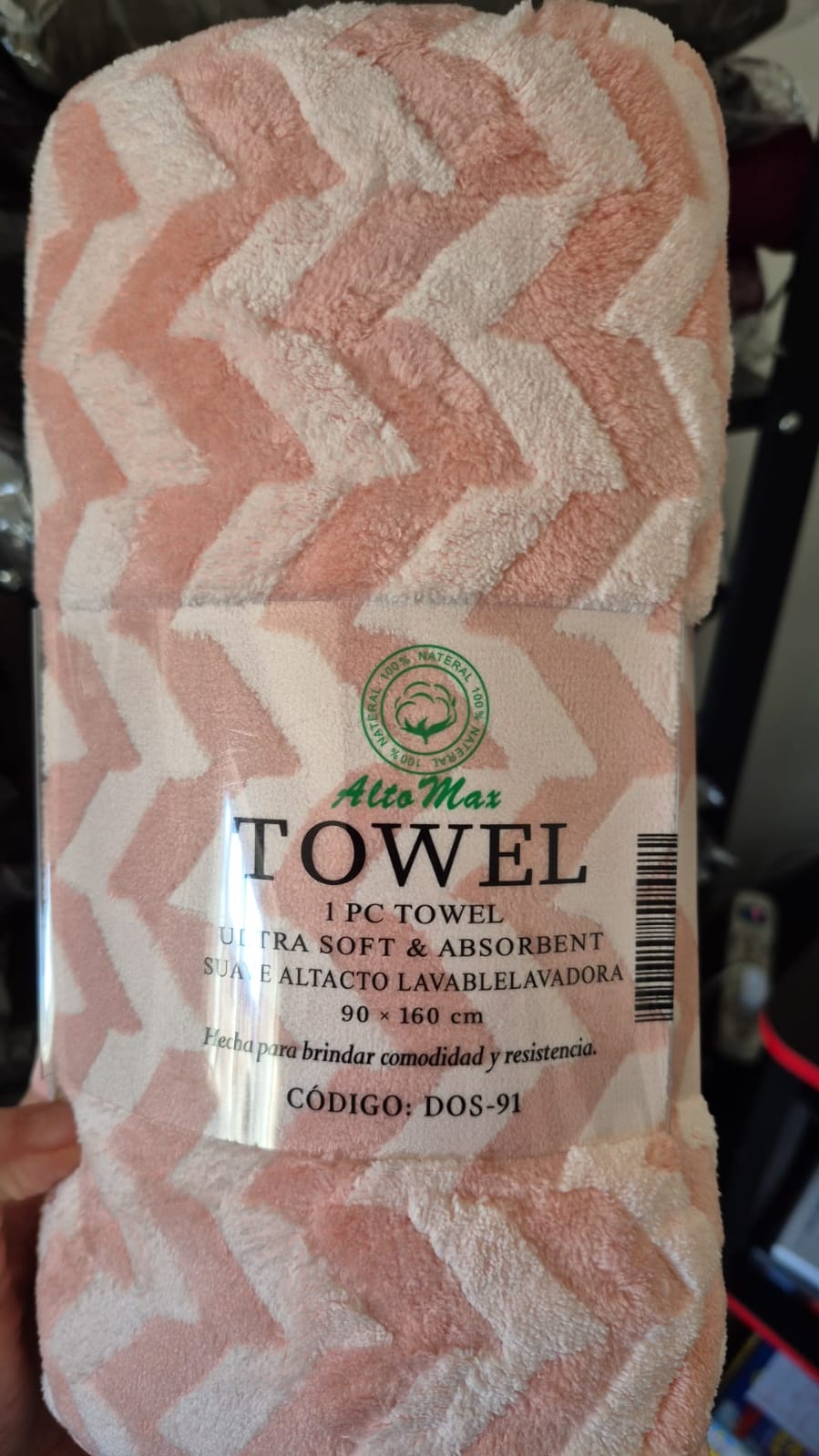 Toallones de microfibra secado rápido Modelo zigzag rosado