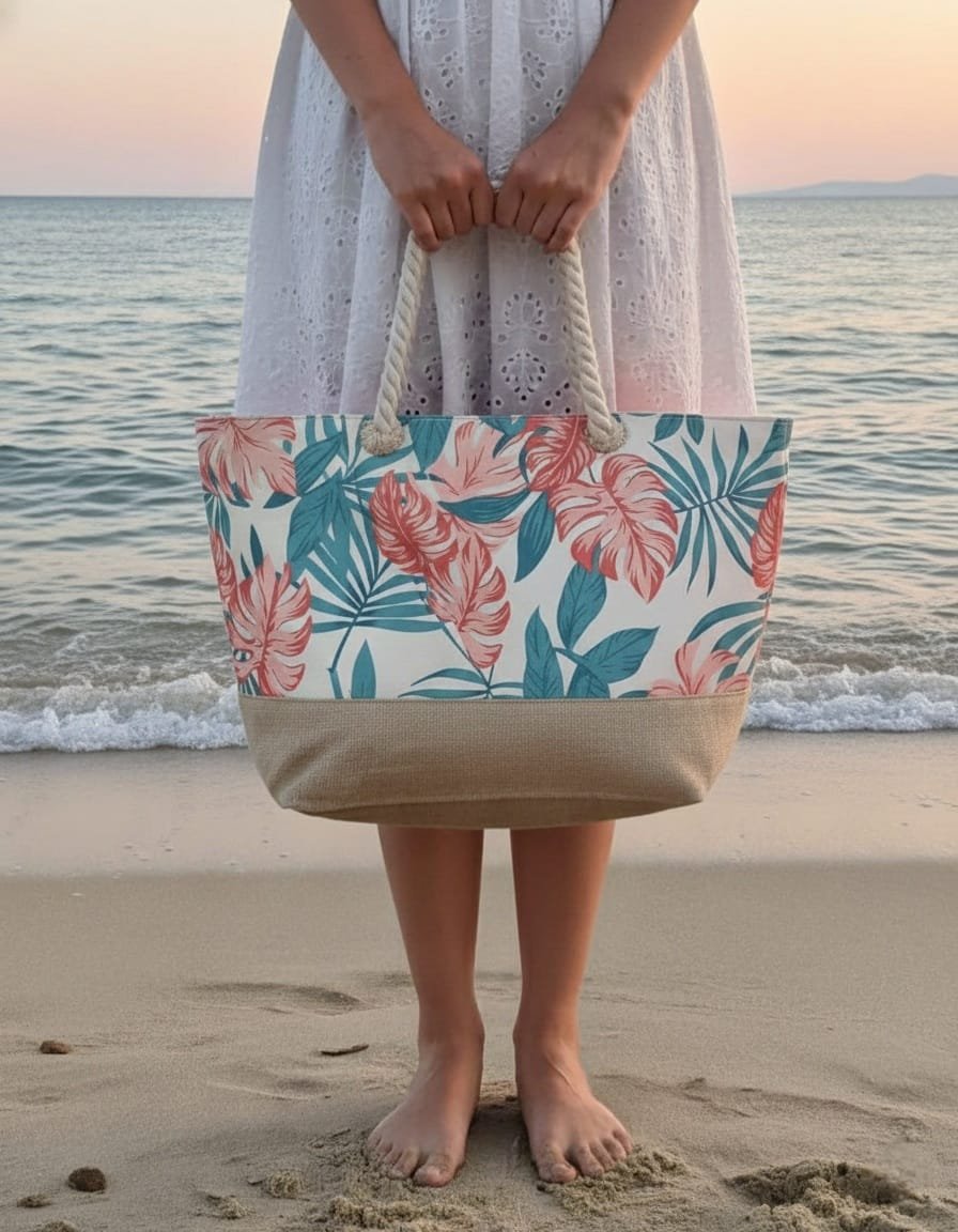 Bolsos de playa con flores