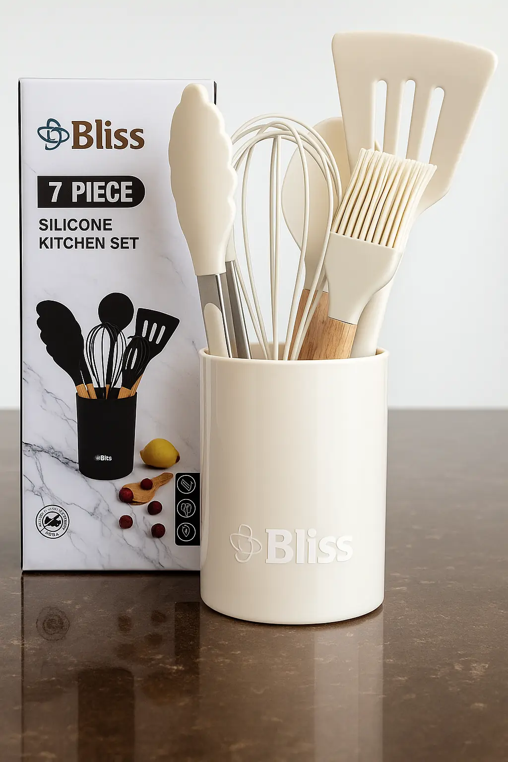 Set de cocina 7 piezas con vaso organizador