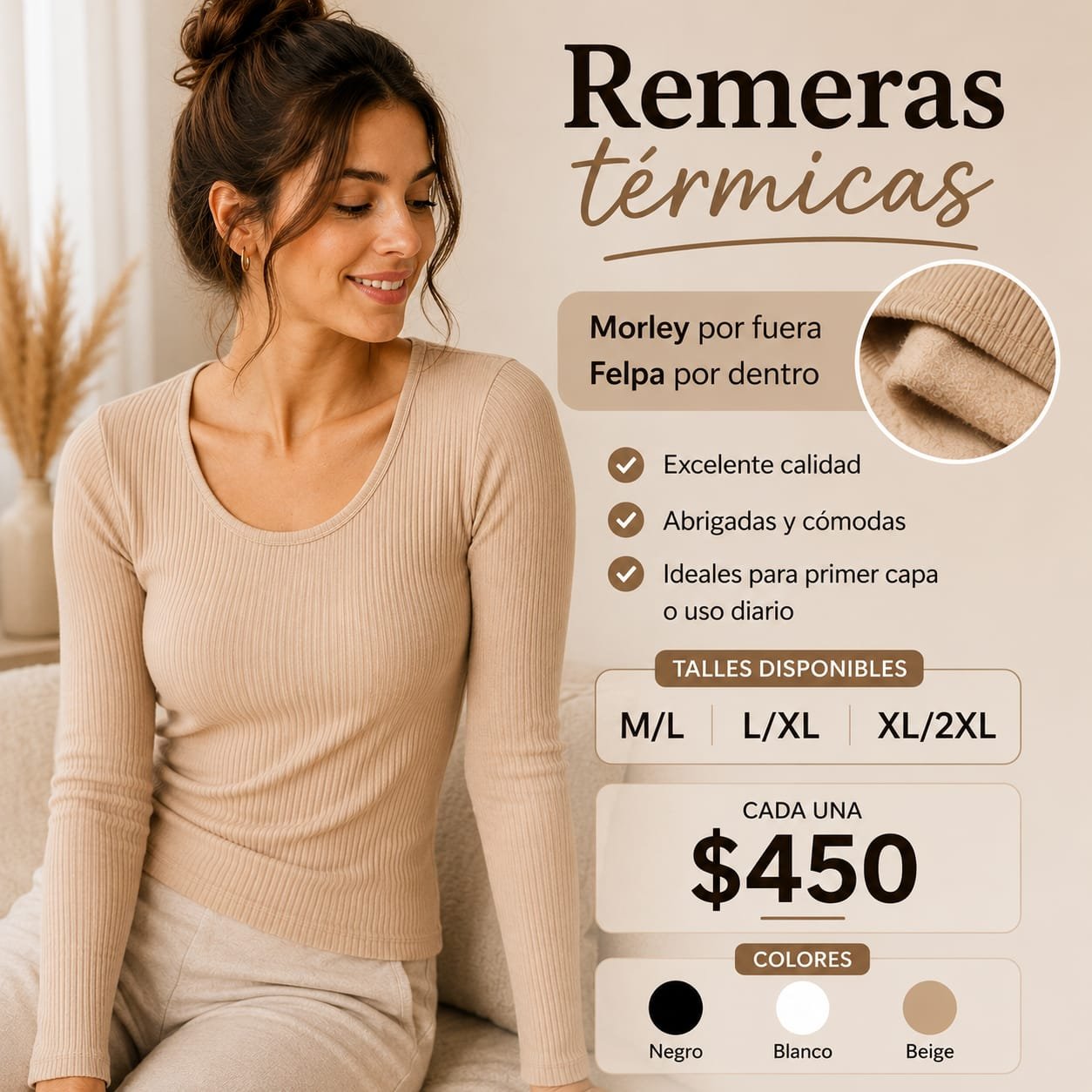 Remeras afelpadas en morley