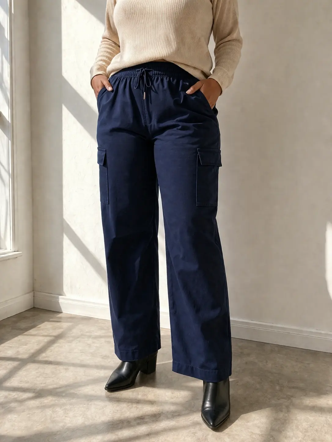 Pantalón cargo chileno en gabardina y licra