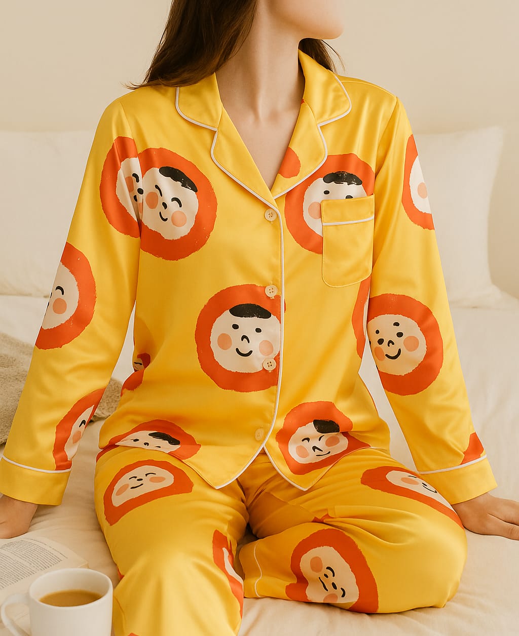 ✨ Pijama satinado amarillo con ositos ✨