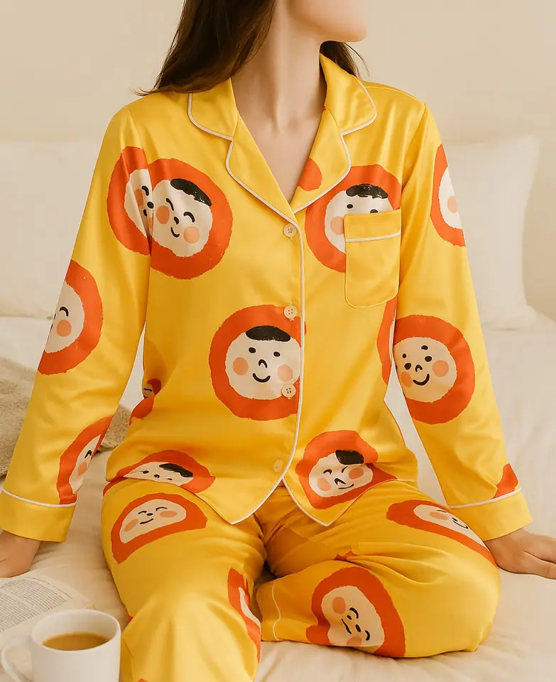 ✨ Pijama satinado amarillo con ositos ✨