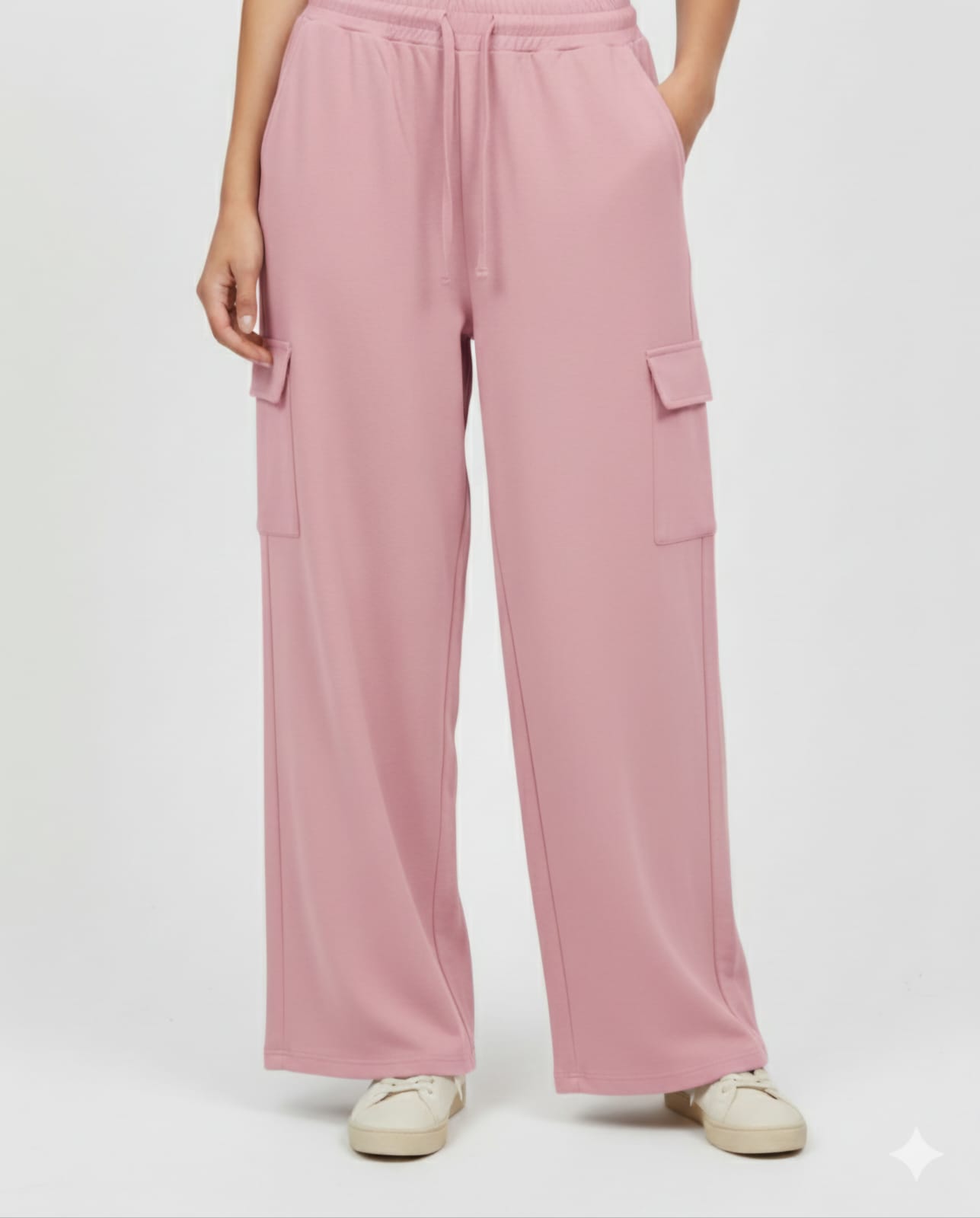 Pantalón Cargo Lino–Rayón – Rosado - Talle M/L