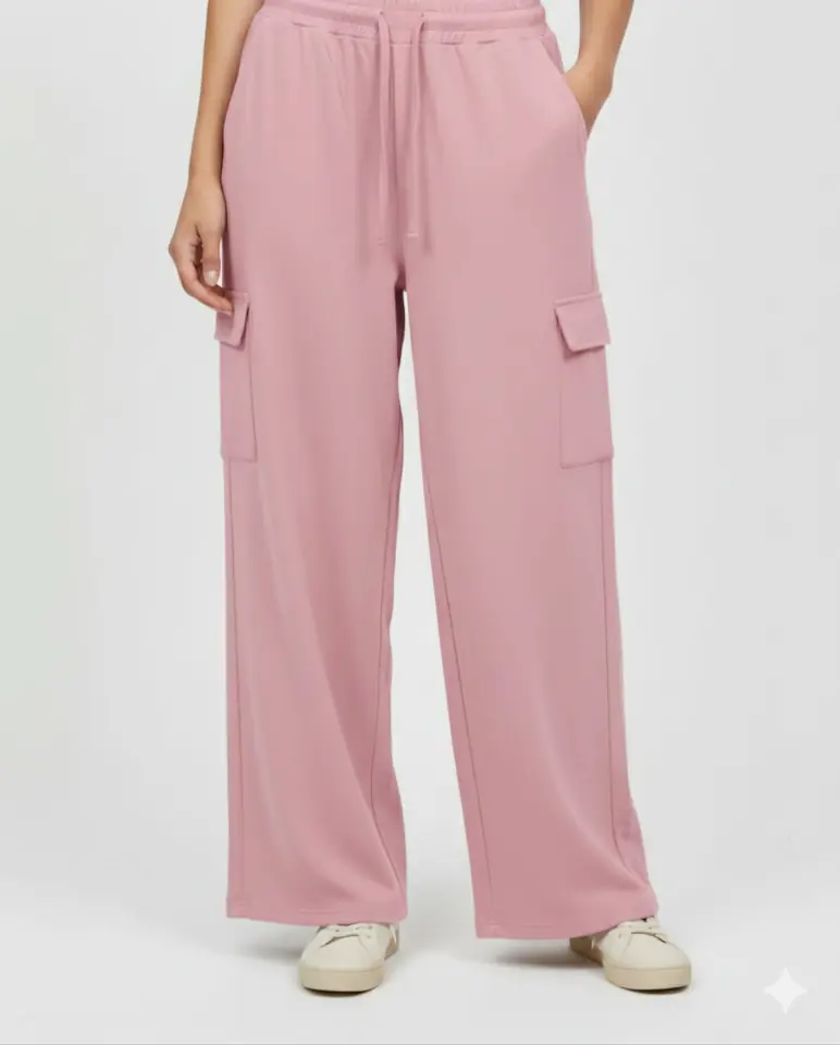 Pantalón Cargo Lino–Rayón – Rosado - Talle M/L
