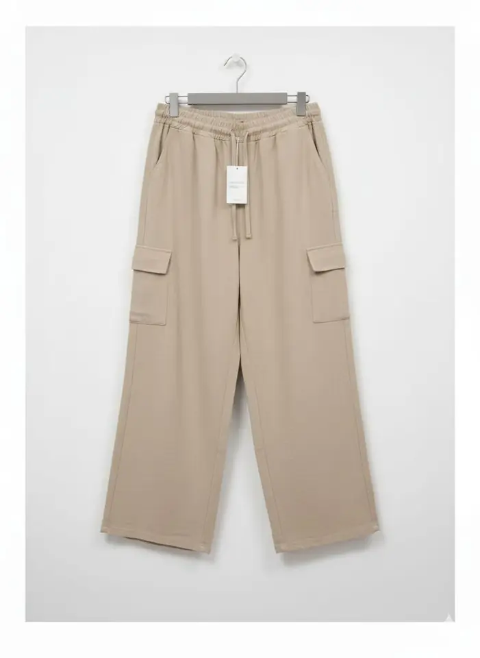 Pantalón Cargo Lino–Rayón – Beige - Talle M