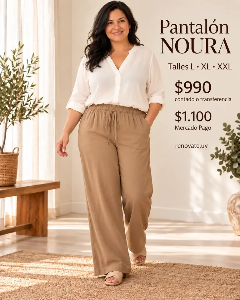 Pantalón Noura Talle XL beige tostado