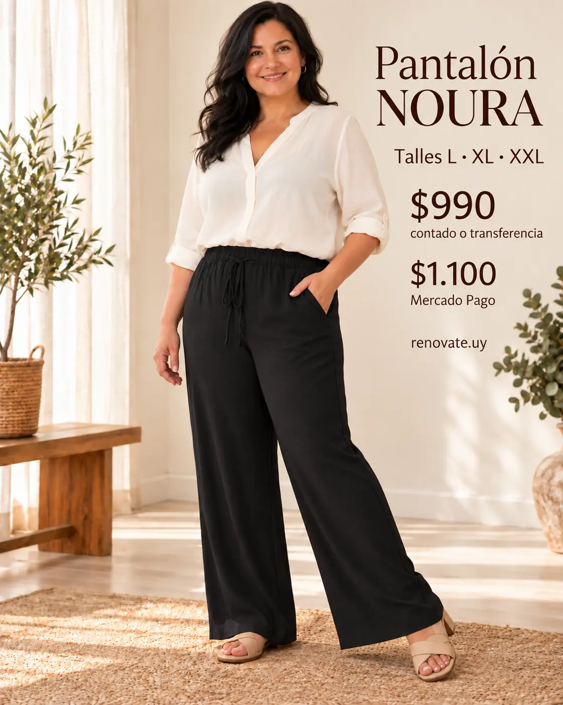 Pantalón Noura Talle XL negro