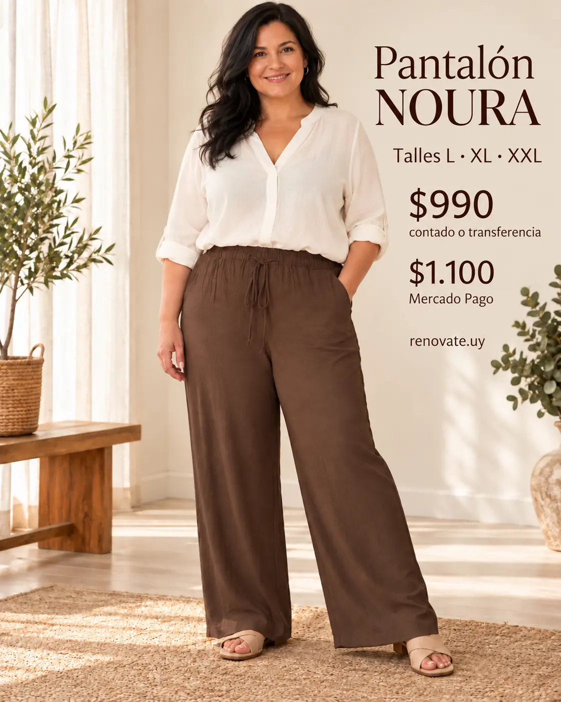 Pantalón Noura Talle XL chocolate