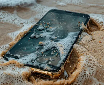 Celular mojado o con humedad