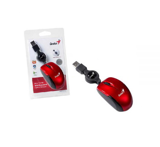 Mini Mouse Genius Retráctil USB Rojo