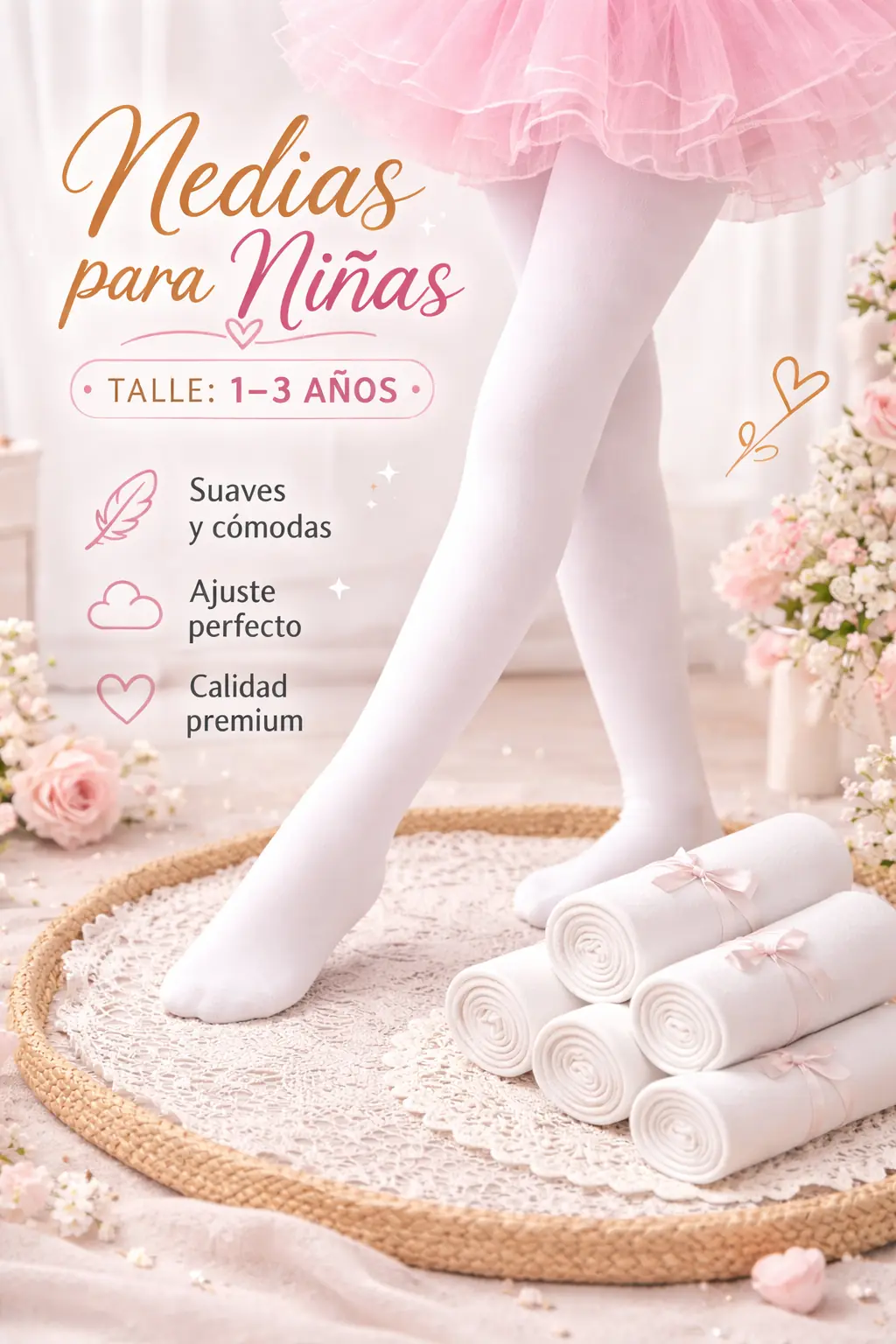 Medias Cancan Blancas 12m a 3 años