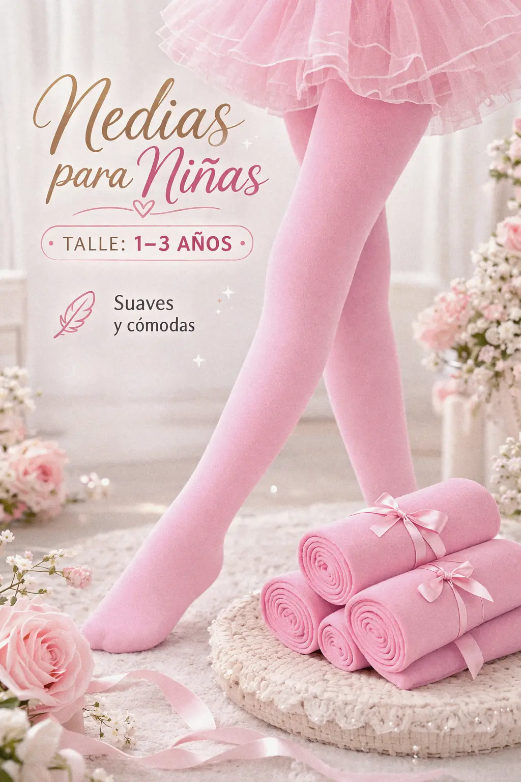 Medias Cancan Rosa 12 meses a 3 años