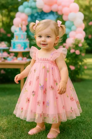 Vestido Mariposas Talle 12 meses