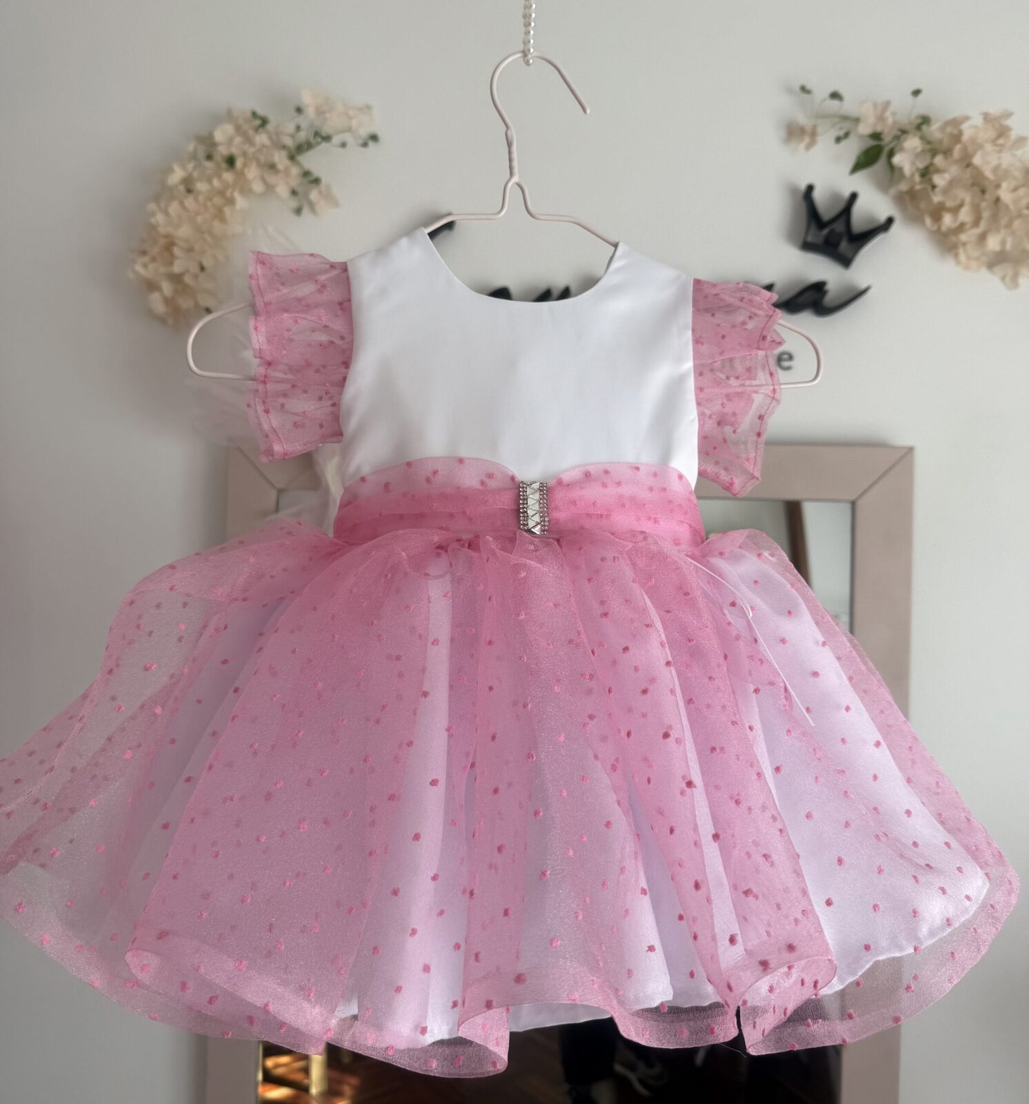 Vestido Plumeti rosa Talle 12 meses
