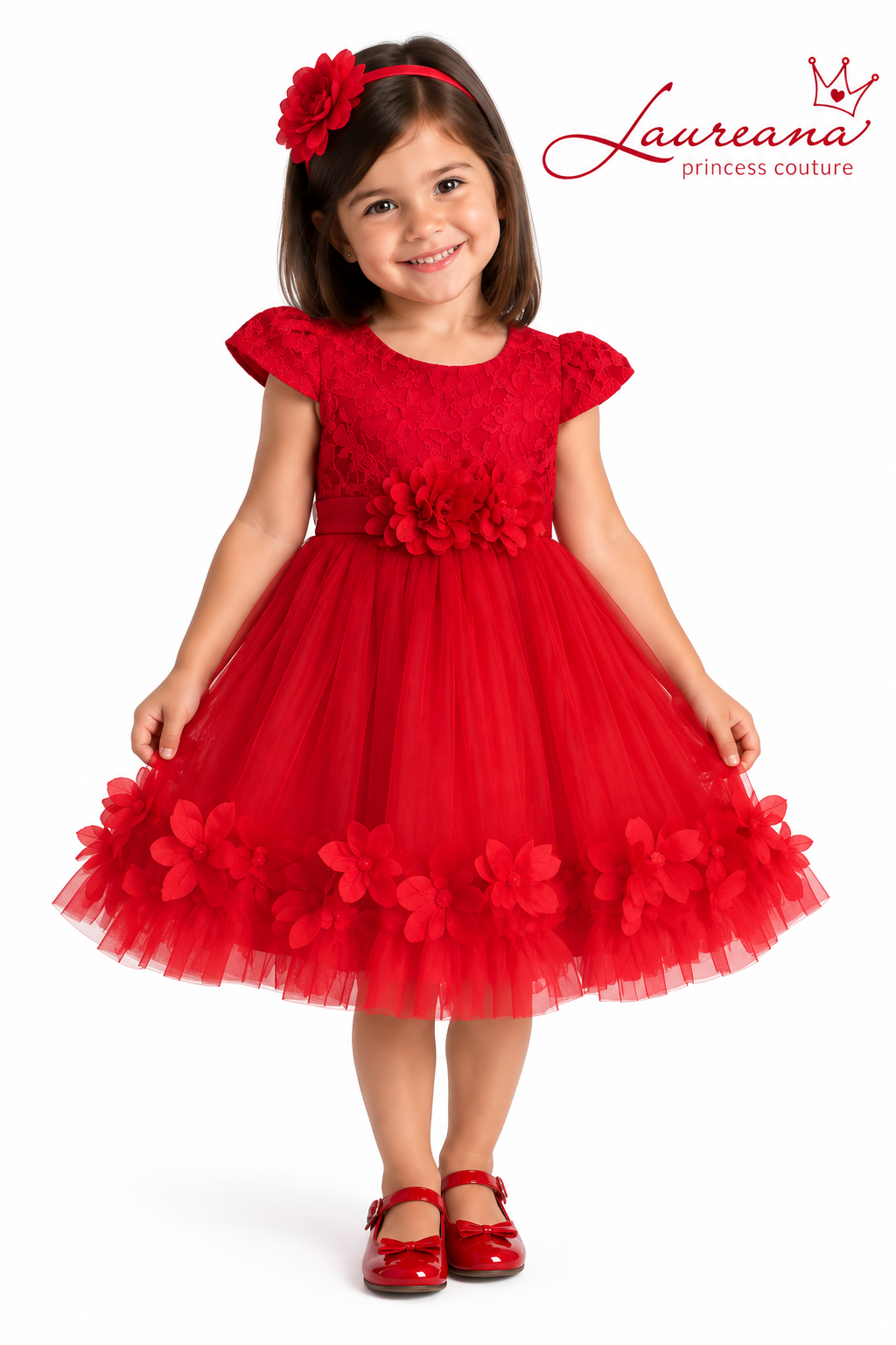Vestido Niña Fiesta Flowers Talle 18 a 24 meses