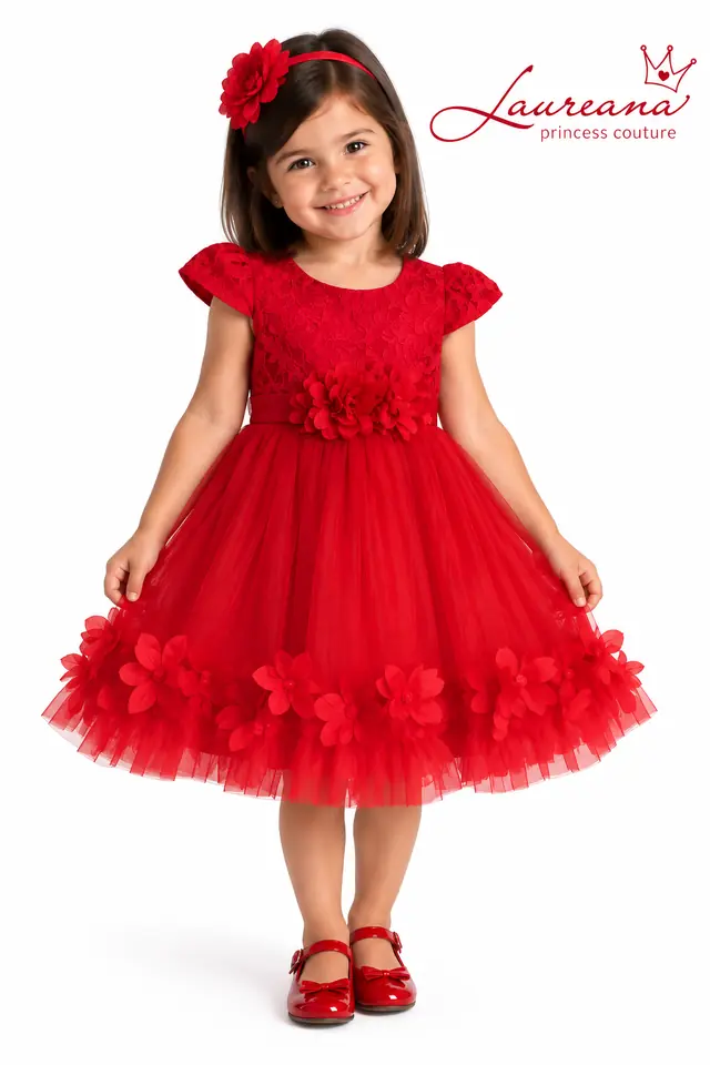 Vestido Niña Fiesta Flowers Talle 18 a 24 meses