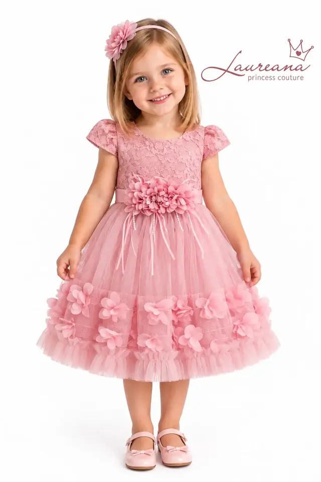 Vestido Niña Fiesta o Cumpleaños Flowers Talle 4 años