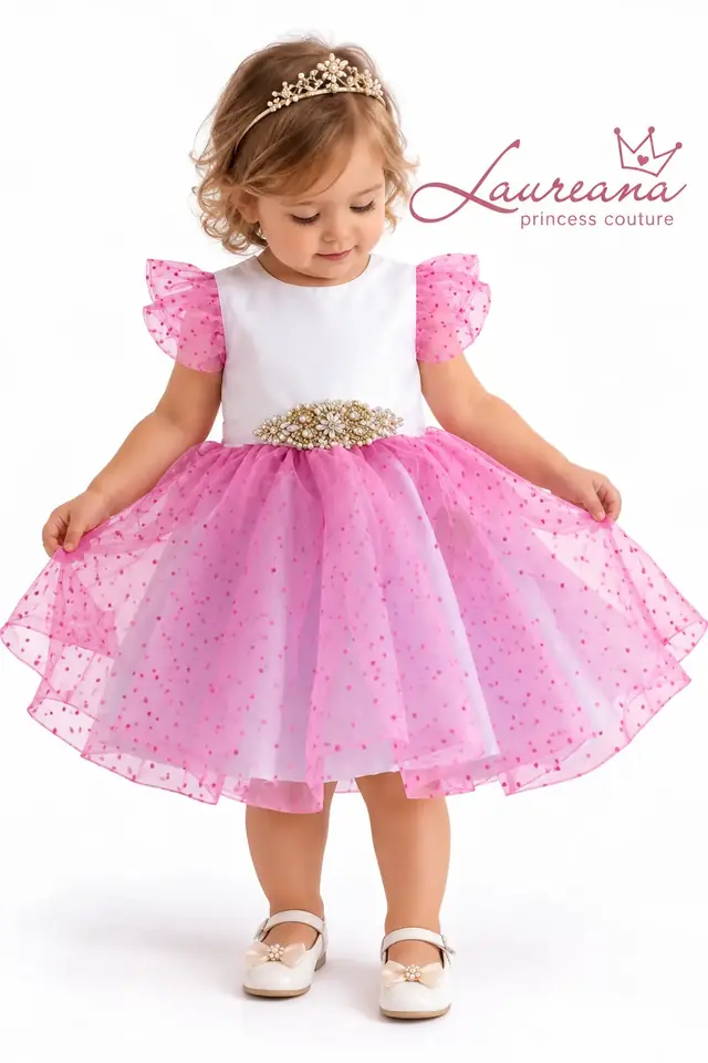 Vestido Beba Plumeti rosa Talle 12 meses