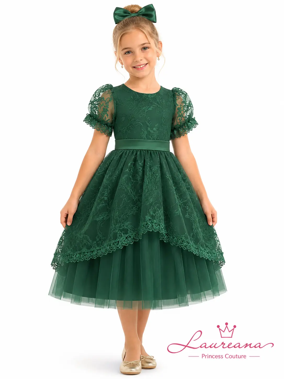 Vestido de Fiesta Niña Esmeralda 5 a 6 años