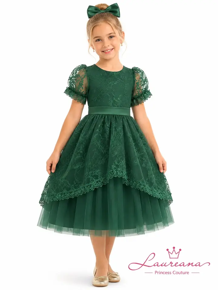 Vestido de Fiesta Niña Esmeralda 5 a 6 años