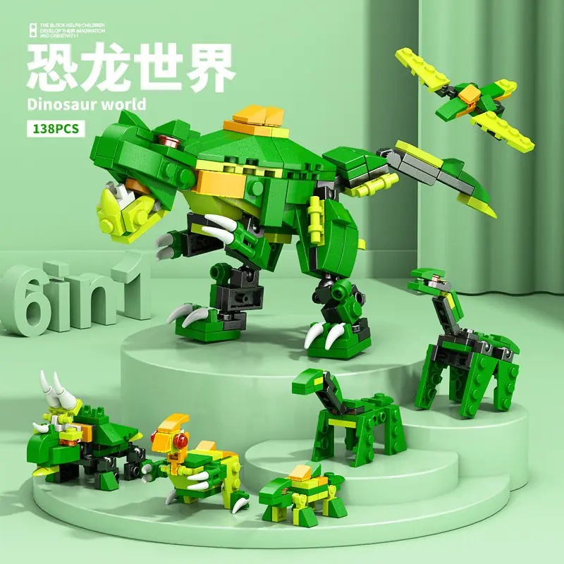 Set de bloques de construcción 6 en 1 de super robots.