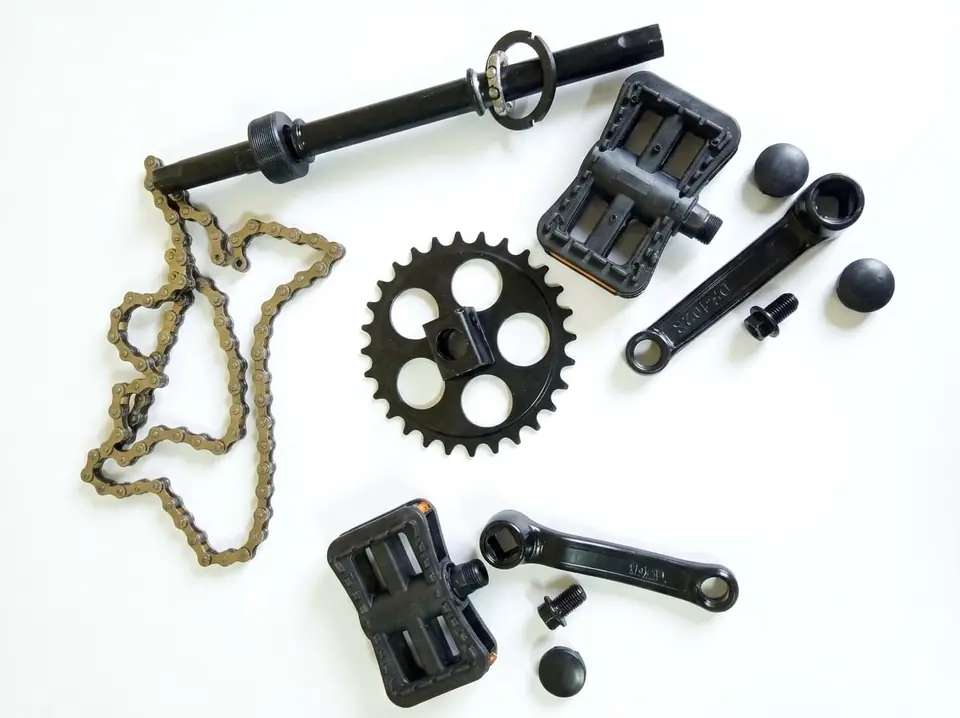 Kit De Transmisión Completo Caja Plato Bielas Pedales Cadena E-Bike