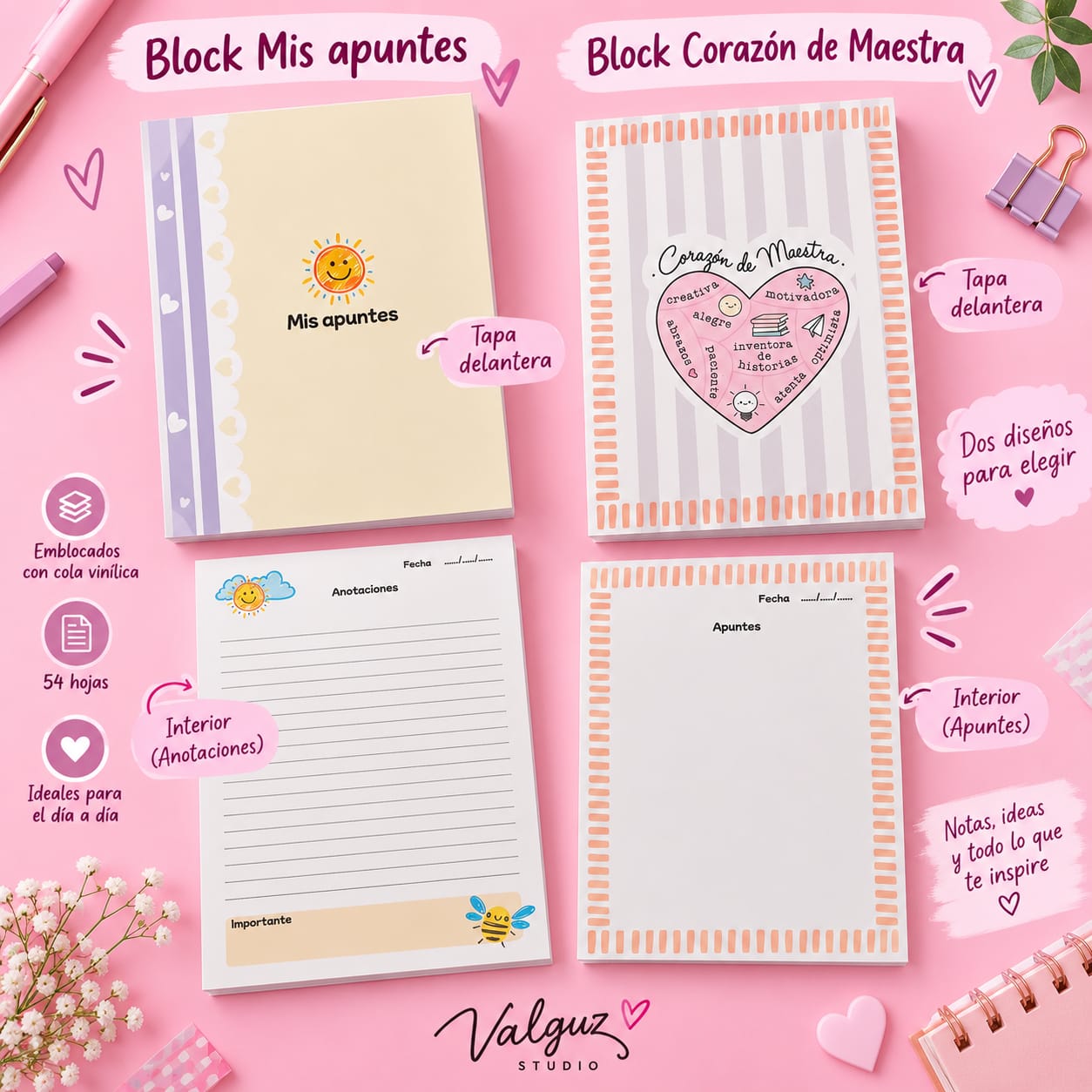 Blocks de notas 80 hojas maestras